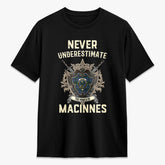 MacInnes Modern Tartan Crest 2D T-shirt - Never Underestimate Style